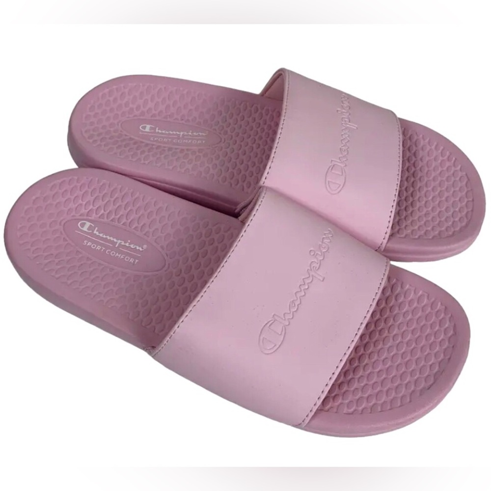 Women's Pink Champion Slides Size 9 Sport Comfort Sandals Slip On